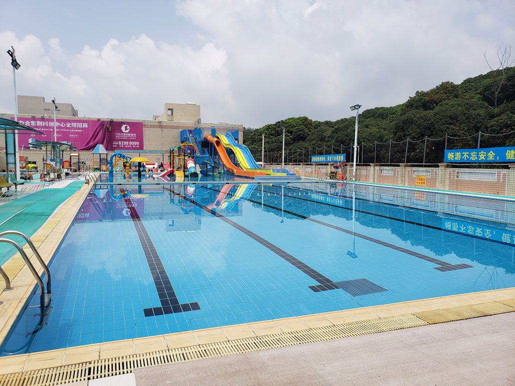 新健力清溪分館體育中心2020年水上樂園園區升級改造工程由廣州昊至泉集團承接,目前正加大施工力度！
